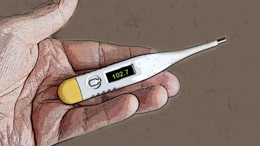 Thermometer with fever