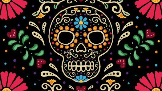 Candy Skull art with vibrant colors