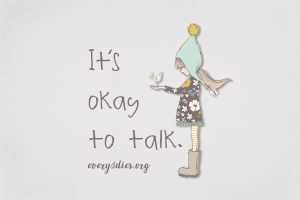 child with sparrow - it's okay to talk