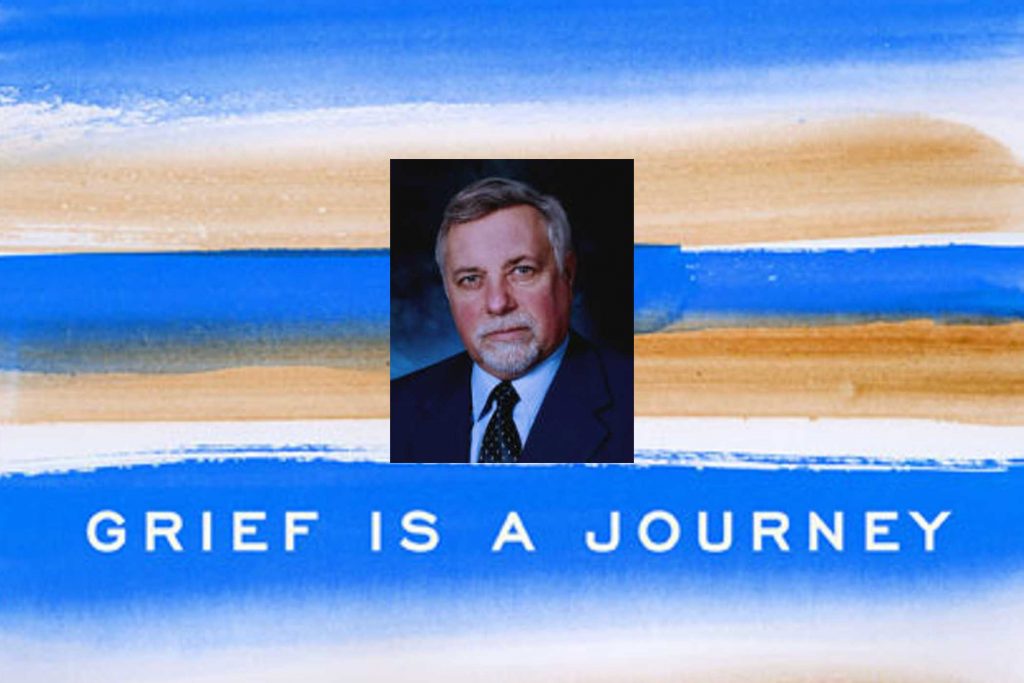 Author and grief expert Dr. Ken Doka and his book background, "Grief is a Journey"