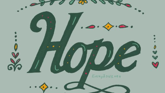 The words "Hope" in decorative green text