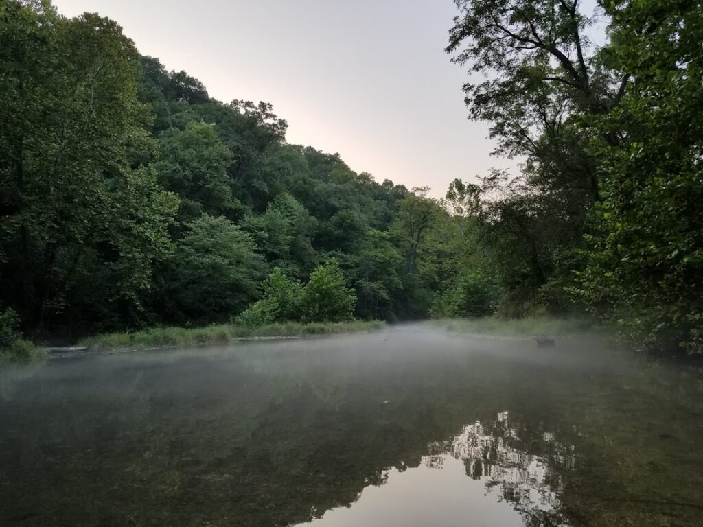 A small creek with a mist rising.  (pic by Sandi Troup)