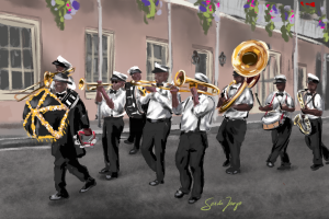 A New Orleans Jazz Funeral parade. Learn about the tradition at every1dies.org