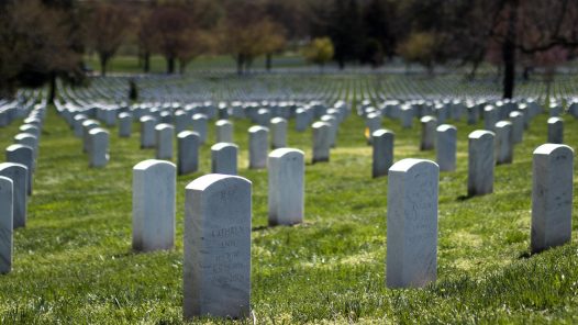 Headstones at Arlington National Cemetery. Learn about the Arlington Ladies and how they provide comfort and honor.
