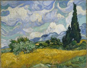 Wheat Field with Cypresses by Vincent van Gogh (1889). Metropolitan Museum of Art