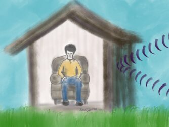 A sad person sitting on a chair alone in a house. Sound waves are coming in, but bouncing off the house. We talk about hearing loss and the social isolation it can cause, especially when someone choses not to use hearing aids. We also talk about the relationship of hearing loss to dementia in this episode. https://every1dies.org