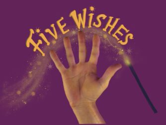 A hand holding up five fingers and the text Five Wishes. We talk about advance directives in this episode and the resources to help