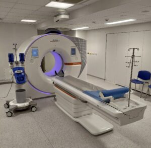 A modern CT scanner located at the Lochotín University Hospital in Pilsen, Czech Republic. (Tomáš Vendiš, Creative Commons) We talk about how to make sense of a CT Scan Report in this S5E48 episode https://every1dies.org