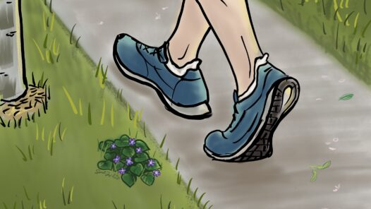 Someone is walking past a violet growing by a park pathway hidden in the grass. We talk about being seen, heard and understood in this episode. https://every1dies.org