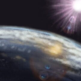 Earth as viewed from space. A blazing sun with les flare shines above it. Learn about heat stroke and elders in this S6E17 episode. https://every1dies.org