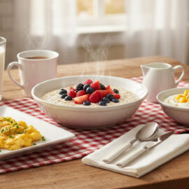 A table with foods that can help with chemo taste issues. Bland proteins such as eggs, tart fruits and oatmeal