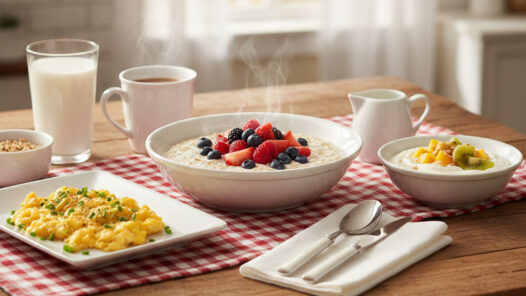 A table with foods that can help with chemo taste issues. Bland proteins such as eggs, tart fruits and oatmeal