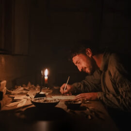 Shakespeare authoring a play, in the movie Hamnet. We talk about the movie and how the play Hamlet was a creative outlet for Shakespeare's grief after the loss of his son.